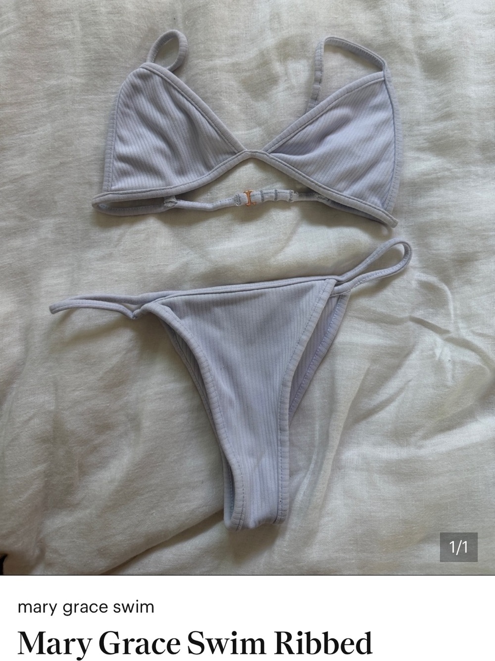 Ribbed Lilac Triangle Bikini